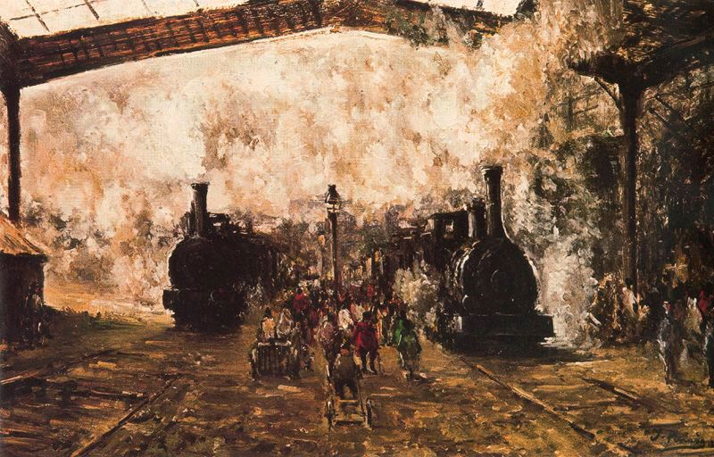 Estación, pintura de Ignacio Pinazo Camarlench