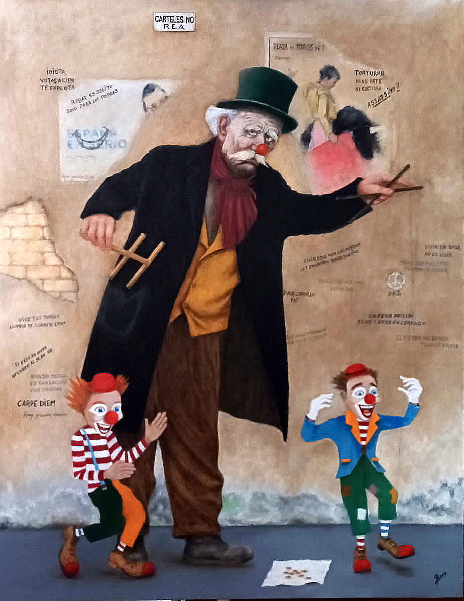 Pintura Titiritero, de Salvador Martínez (Boro)